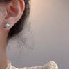 Pendientes de plata S925 con forma de aguja de Corea del Sur, de alta gama, con pequeñas perlas de circonita, estilo retro, sencillos y combinables.