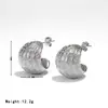 Moda Nuevo Alto Diseño Pendientes de Nicho Acero de Titanio Plegado Cara Ancha Forma de C Pendientes de Lujo Ligero Simples Atmosféricos Pendientes