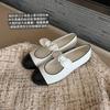 Versión de Piel de Oveja de Zapatos Mary Jane Color Uva con Estilo Retro Francés, Presentando un Moño, Boca Baja, Suela Plana y Diseño de Bloques de Color para Mujer