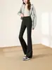 Calça Shark de Nylon Levemente Flare Nova para Mulheres Outono/Inverno 2026, Cintura Alta, Levanta Bumbum, Calça Flare Yoga Dança Fitness Barbie