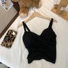 Design irregular torcido camisole mulheres verão pequeno sexy curto desgaste externo inferior superior interno