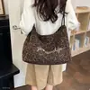 Bolsa de Hombro Tote Estampado de Leopardo Nuevo 2026 Commute Otoño Invierno Retro Versátil para Mujer Bolso de Mano de Gamuza Felpa