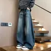 Jeans para Hombre Estilo Retro Americano con Lavado Vintage, Diseño Acampanado y Pantalones Únicos de Pierna Ancha para Primavera