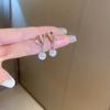 Aretes de Corazón Hueco Piedra Ojo de Gato Estilo Minimalista Personalidad Única Temperamento Aretes para Niña Pinzas para Orejas de Perla