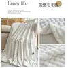 Manta de Burbujas de Felpa Falsa con Borde Bound de Color Sólido Transfronteriza, Empaque Comprimido, Manta para Siesta, Manta de Ocio para Sofá, Manta de Aire Acondicionado para una Persona