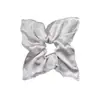 Pañuelo Cuadrado Brillante Plateado de Alta Gama para el Cabello para Mujer Estilo Coreano Goma para Recoger el Cabello en Cola Baja Cuerda para el Cabello Cinta para la Cabeza