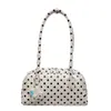 Bolsa Boston Poá Moda Coreana 2026 Novo Modelo Simples Versátil Grande Capacidade Bolsa de Ombro Fosca Bolsa de Axila para Mulheres