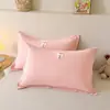 Funda de almohada para adulto 100% algodón cepillado, funda de almohada de algodón puro bordada con toalla para estudiantes y niños, funda de almohada individual de hotel, color liso A
