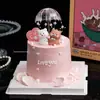 14.02 Dia dos Namorados Tendência Decoração de Bolo Urso 3D Ornamento Casal Confissão Aniversário Guarda-chuva Pequeno Decoração