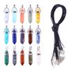Pingente de Hexágono de Pedra Original Natural Bala de Cristal Hexágono Pingente Colar Pingente de Cristal Acessórios de Jóias de Comércio Exterior