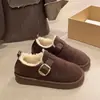 Sapatos de Neve de Algodão Espessos Antiderrapantes Veludo Retro Plus Femininos 2026 Novo Inverno Confortáveis Palmilha Macia Aumentadores de Altura Aquecimento Sapatos Birkenstock