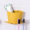 Venta caliente estante de almacenamiento portadental sin perforaciones para colgar en la pared del baño estante para cepillo de dientes estante para cepillo de lavado de cara venta directa de fábrica