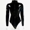 Body de Una Pieza de Látex Amoniacal Espejado Gn71 Sexy Europeo y Americano Body de Una Pieza de Látex Amoniacal Moldeador de Manga Larga