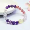 Pulsera de Amatista Natural Guan Yu Cristal Blanco Cristal de Limón Pixiu Pulsera Multigemas Venta al por Mayor de Fábrica S5040504