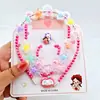 Joyería de collar de perlas de colores para niños, conjunto de pulsera de cuentas para niñas, diadema de dibujos animados, pendientes, accesorios para niñas princesas