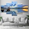 Pintura en Spray Paisaje Lago Cielo Azul Wulian Minimalista Moderno Pintura Decorativa para Pared de Fondo de Sofá Pintura Colgante Pintura al Óleo