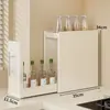 Estante extraíble para especias de cocina, estante de almacenamiento multifuncional, gabinete de almacenamiento de encimera multi-compartimento a prueba de polvo para botellas de aceite, sal, salsa y vinagre