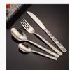 Juego de Cubiertos de Acero Inoxidable con Patrón Tenedor Cuchillo Juego de Cubiertos Lujo Ligero Restaurante Occidental Cuchillo para Bistec Comida Occidental Al por Mayor Hogar