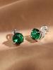 Brincos de zircão de aço inoxidável europeus e americanos transfronteiriços, brincos pequenos de coroa de seis garras para mulheres, joias simples e sem cor para unhas de orelha masculinas