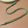 Minimalista Sencillo Cuerda Asiento de Loto Doble Color Cuerda Colgante Trenzada de Ocho Hilos Collar Cuerda Jade Ágata Colgante de Jade Cuerda Colgante Hecha a Mano