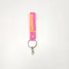 Nuevo llavero cuerda de goma blanda colgante de bolsa accesorios cuerda de cuero lindo llavero de pvc cuerda de goma blanda venta al por mayor