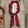 Bufanda de Seda con Lunares Rojos Estilo Coreano para Mujer, Bufanda de Cuello Nueva de Alta Gama, Versátil y Elegante, Bufanda Larga de Tira, Cinta para el Cabello