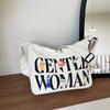 Bolsa Cruzada de Lona para Celebridades de Internet Tailandesas Moda Femenina Bolso Estampado Fábrica al por Mayor Hombro Doble Cara Carta Joker Tote