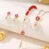 Aretes Originales de Flor de Dinero Hebilla de Paz para Mujer Plata de Ley Retro Nuevo Chinoiserie Aretes de Jade Hetian Joyería de Oreja de Flor y Moneda