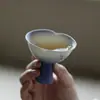 Taza Maestra de Mariposa con Diseño de Niebla Morada Degradada Pintada a Mano, Taza Individual, Alto Valor Estético, Exquisita Taza de Té de Cerámica Hecha a Mano