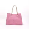 Bolsa de Ombro de Linho Nova Outono 2026 Feminina Grande Capacidade Cor Sólida Personalizada Moda Casual Bolsa Tote Portátil