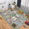 Alfombra Digital para Jardín de Niños Terciopelo Cristal Antideslizante Tapete de Piso Tapete de Piso para Juegos Infantiles Educativo Lavable Tapete de Laberinto con Pista