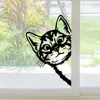 Br818 Totalmente Transparentes UV Gatito Lindo Pegatinas de Vidrio Doble Cara Visual Ventana de Coche Tienda de Mascotas Puertas y Ventanas Pegatinas de Decoración para el Hogar