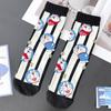 Calcetines Sosks Primavera y Verano Calcetines de Dibujos Animados para Mujer Exportación Transfronteriza de Caña Media Lindos Calcetines de Dibujos Animados de Anime Doraemon para Mujer