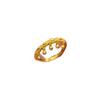 Anillo retro ojo de caballo ola borla de cuentas doradas anillo liso femenino nicho de lujo ligero anillo de alto sentido exquisito para combinar con todo