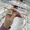 Nuevo polígono retro aleación Rojo de internet ins Libro Rojo pequeño mismo armazón de gafas se puede equipar con miopía hombres y mujeres moda