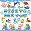 ZK023 mundo subaquático vida marinha peixes tropicais cartoon adesivo de parede cartão de papel foto adereços cartão decorativo