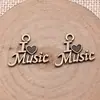16x20mm 1.1g Multicolor Más Vendido Retro Aleación de Zinc Accesorios Colgante Placa con Palabra Te Amo Música