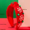 Faixa de Cabeça Hemingway - Nova Faixa de Cabeça Simples de Cor Sólida Transfronteiriça com Strass e Pérolas, Design de Moinho de Vento, Topo Alto, Deslumbrante Acessório de Cabelo Feminino de Natal