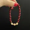 Pulsera de Arena Dorada Púrpura para la Salud y la Seguridad Estilo Chino Buena Suerte Bajo Contenido Arena Dorada Púrpura Regalos para Parejas Hombres y Mujeres Puestos de Lugares Turísticos