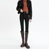 Jeans Skinny Feminino de Cintura Alta para Primavera e Outono, Estilo Coreano, Slim Fit, Valoriza a Silhueta, Justo, Adequado para Combinar com Botas, Calça Lápis para Mulheres