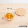 Lonchera de vidrio con rayas verticales y tapa de bambú, recipiente rectangular sellado para almacenamiento de alimentos, apto para microondas, caja para conservación de alimentos