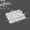 Caja de Almacenamiento Transparente para Uñas Postizas y Arte de Uñas con 4, 6 y 8 Compartimentos, Caja de Empaque de Plástico para Joyería de Cuentas DIY, Caja de Almacenamiento para Ferretería