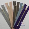 Não. Zíper de Bolsa Sem Travamento de 3 Cores Dourado Branco Cinza Chumbo, Zíper de Metal com Extremidade Fechada, Zíper Dourado para Uso em Bolsa