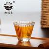 Venta al por mayor de fábrica juego de té japonés de vidrio resistente al calor grano vertical taza pequeña taza de té taza de té taza individual kung fu