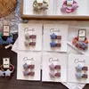 Pinza para el pelo de otoño e invierno para niños con botón de cuadros en forma de corazón, pasador de pentagrama de lana, pinza lateral para flequillo para niñas pequeñas