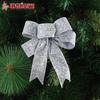 Lazo de Decoración Navideña de 10cm Lazo con Polvo de Brillantina Decoraciones Festivas Colgante para Árbol de Navidad Lazo