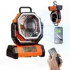 Ventilador de Camping Personalizado Controle Remoto Carregamento USB Barraca de Camping Longa Duração da Bateria Potência de Vento Forte Portátil para Exterior Oscilação Esquerda e Direita