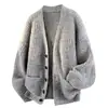 Cardigã Estilo Americano Outono/Inverno Moda Malha Suéter Masculino Adolescentes Estilo Coreano Preguiçoso Casual Jaqueta Roupa da Moda