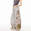 Pantalones casuales rectos estampados de diseño de calle americano 2026 para hombres y mujeres, nuevos pantalones curvos adelgazantes de moda de verano