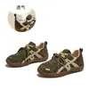 Sapatos de treino alemães em couro genuíno com aumento interno de 4 cm, tênis casuais de sola grossa color block, sapatos versáteis, nova cor outono 2026
